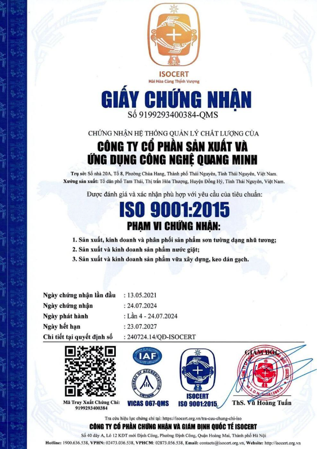 Sản phẩm chất lượng – Đạt chuẩn kiểm định